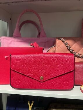 Louis Vuitton Red Felicie Empreint